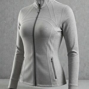 Women's Stylish Gray Zip-Up Jacket